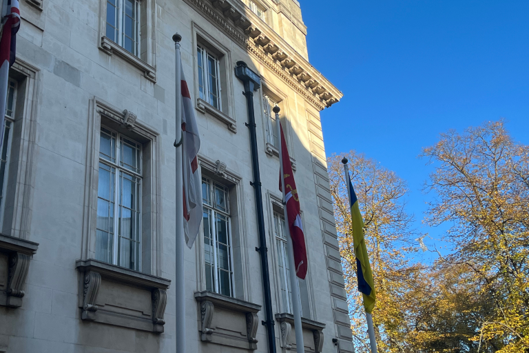 Essex flag flying outside County Hall in Chelmsford