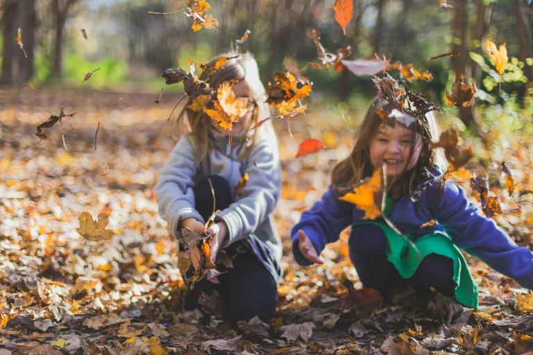 Two happy young children