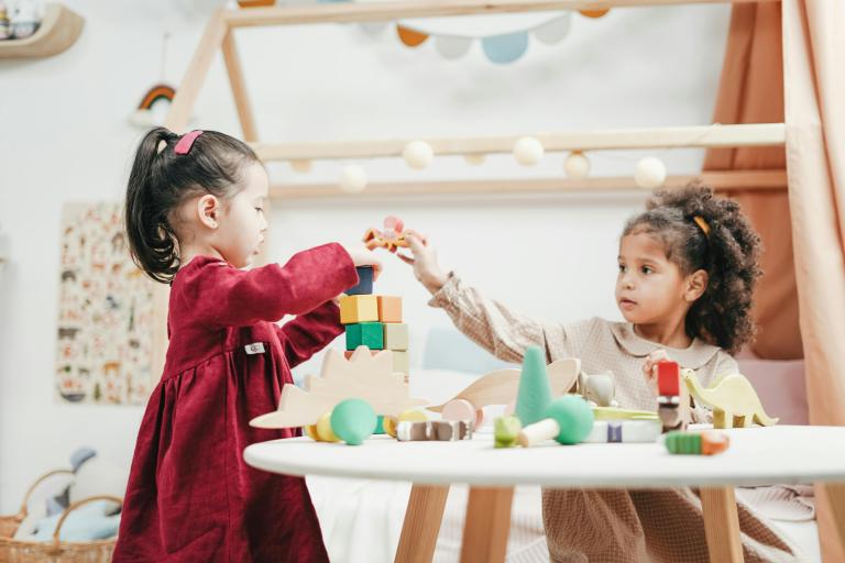 Two children playing